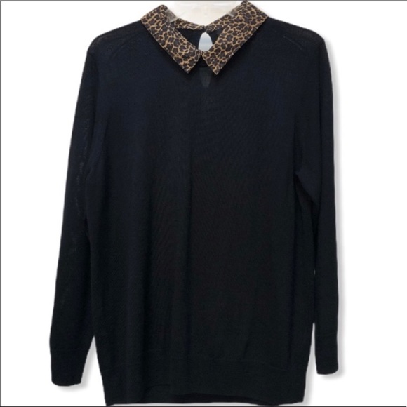 J. Crew Sweaters - J. Crew Tippi Sweater Leopard Collar Size Medium